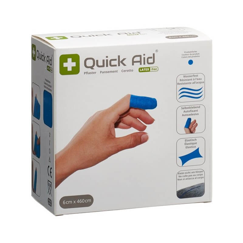 Quick Aid Plaster latex free blue (6cm x 460cm)