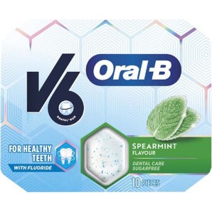 V6 Oral-B Kaugummi Spearmint Blister (10 Stk)