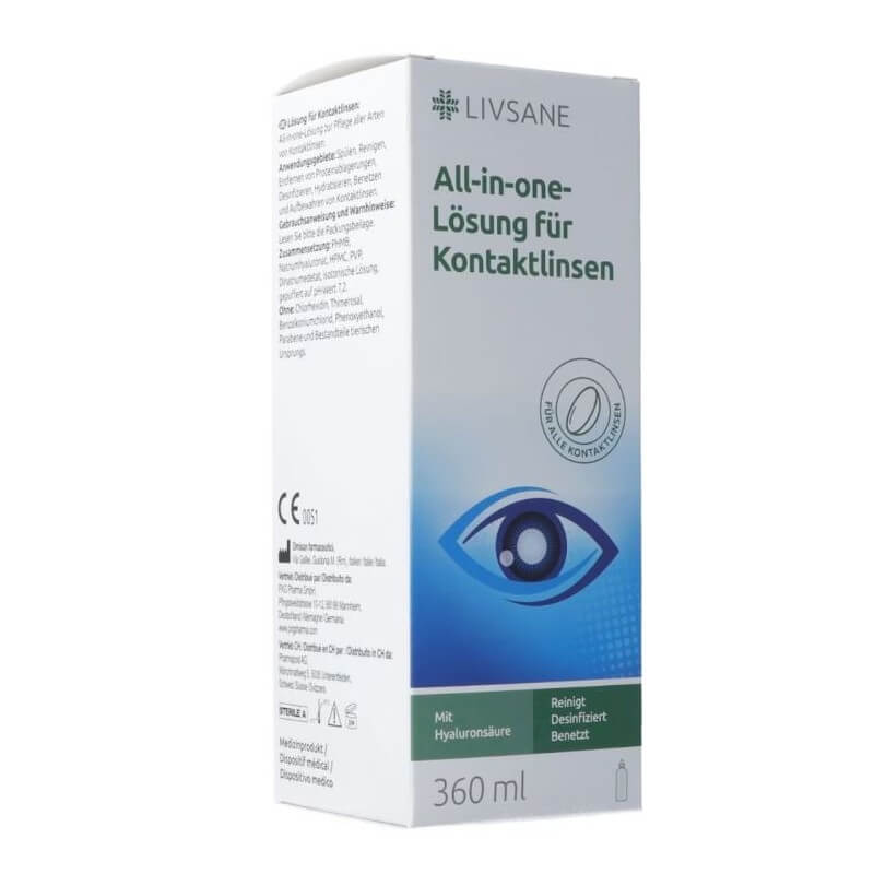 Livsane All-in-one-Lösung für Kontaktlinsen (360ml)