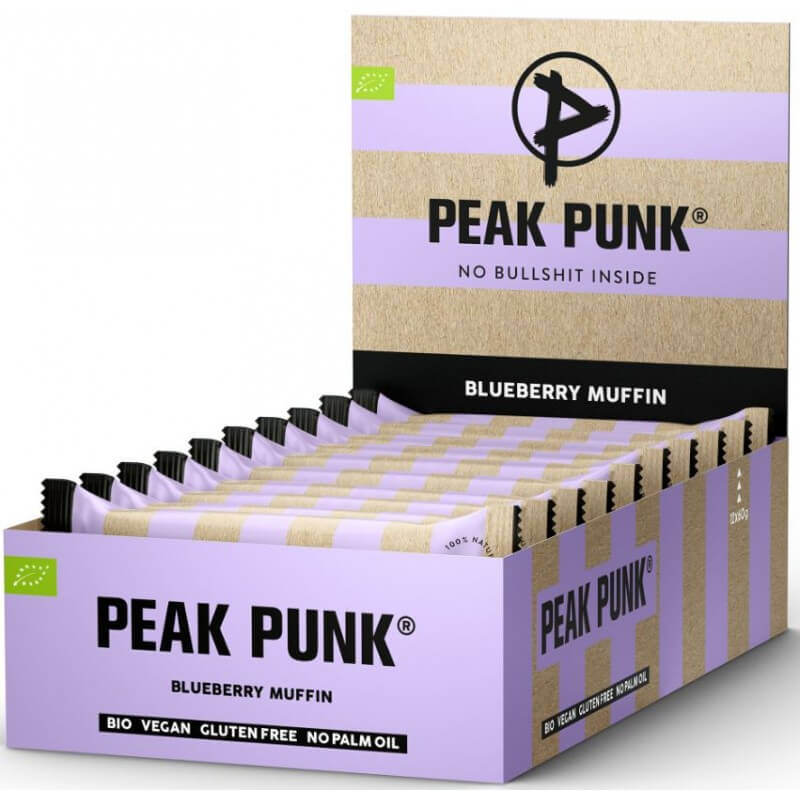 PEAK PUNK Organic Protein Bar Blueberry (15x38g)