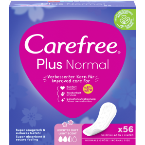 Carefree Cotton FlexiForm Unscented - Flexible Daily Liners, scent-free, 56  pcs