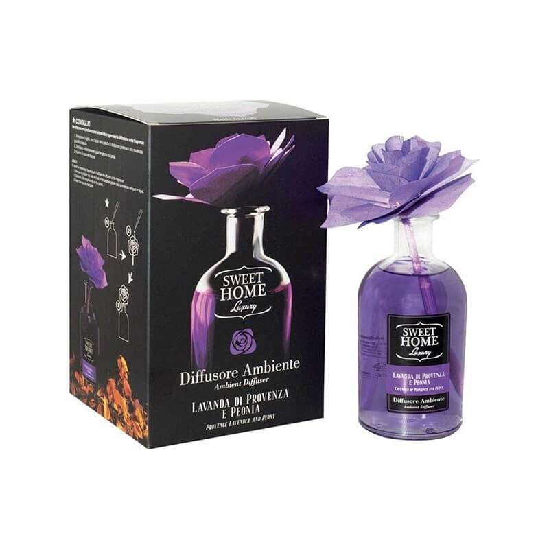 SWEET HOME Diffuser mit Blume Lavendel Pfingstrose (250ml)
