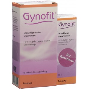 Gynofit Intimpflege-Tücher 12 Stk + Waschlotion unparfümiert 50ml (1 Set)