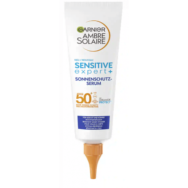 | UVP 50+(125ml) AMBRE SOLAIRE expert+ GARNIER serum sunscreen Sensitive buy Kanela