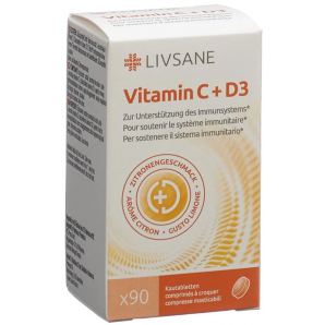 LIVSANE Vitamin C + D3 Kautabletten (90 Stk)