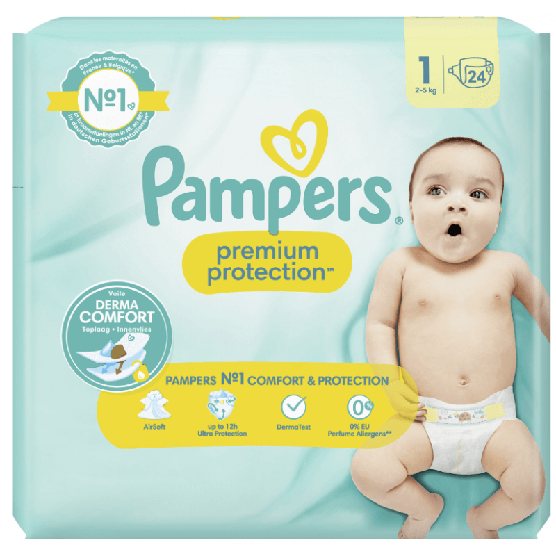 Pampers Windeln Premium Protection Newborn Grösse 1 2-5kg (24 Stk)