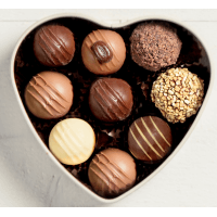 Heart tin box Pralinés & Truffes - Aeschbach Chocolatier
