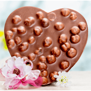 Herz mit Milchschokolade/Haselnüssen - Aeschbach Chocolatier