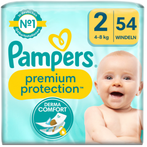 Pampers premium protection size 2 4-8kg (54 pcs)