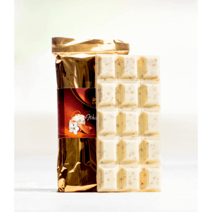Tafel Weiss mit Nougatsplitter - Aeschbach Chocolatier (100g)