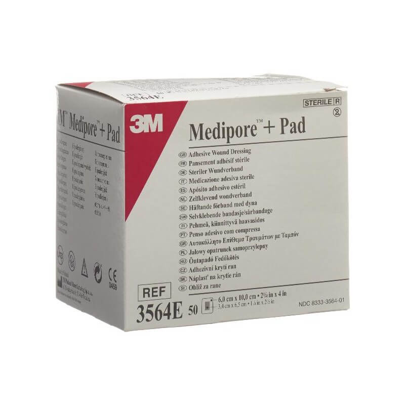 3M Medipore + Pad 6x10cm Wundkissen 3.4x6.5cm (50 Stk)