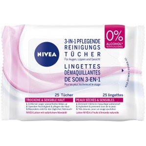 NIVEA 3in1 Pflegende Reinigungstücher (25 Stk)