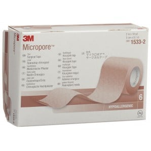 3M Micropore Rollenpflaster ohne Dispenser weiss 50mmx9.14m (6 Stk)