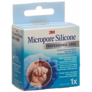 3M Micropore Silicone Heftpflaster 2.5cmx5m (1 Stk)