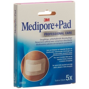 3M Medipore + Pad 5x7.2cm Wundkissen 2.8x3.8cm (5 Stk)