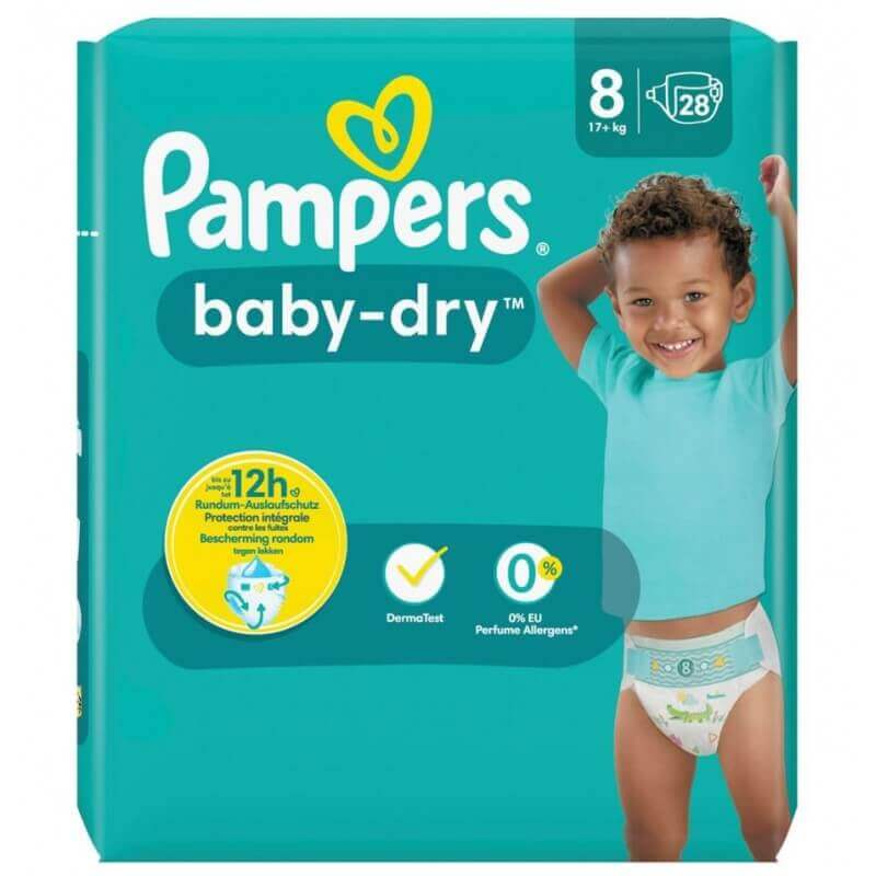 Acheter Pampers Baby Dry taille 8 17+kg Extra Large Sparpack (28 pcs)