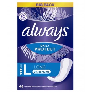Always Slipeinlagen Daily Protect Long ohne Duft Big Pack (48 Stk)