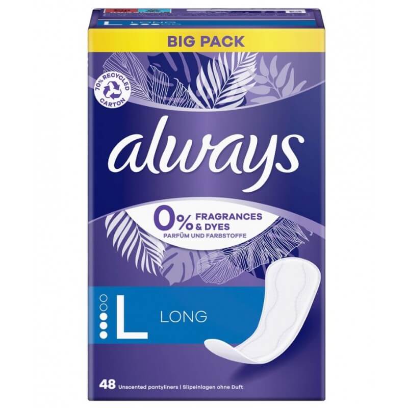 Always Slipeinlagen Daily Protect Long 0% Big Pack (48 Stk)
