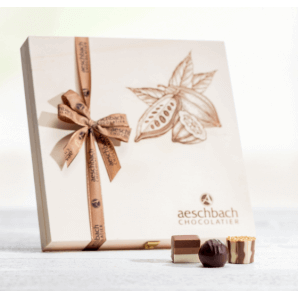 Wooden box pralines & truffles - Aeschbach Chocolatier (16er)