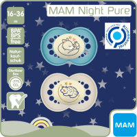 MAM Night Nuggi Pure Kautschuk 16-36M (2 Stk)