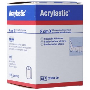 Acrylastic Pflasterbinde 2.5mx8cm elastisch (1 Stk)