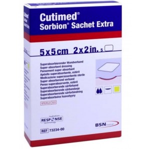 Cutimed Sorbion Sachet Extra 5x5cm (5 Stk)