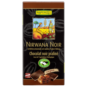 RAPUNZEL Nirwana Noir Zartbitterschokolade mit dunklere Praliné-Füllung vegan (100g)