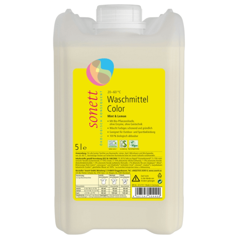 Sonett Waschmittel Color Mint & Lemon 20°-60°C (5L)