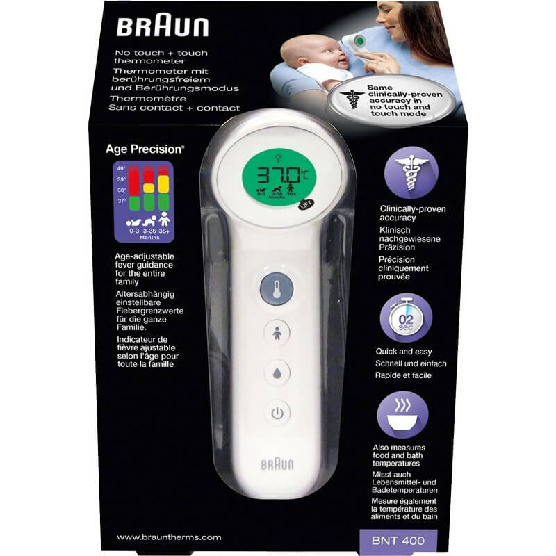 Acquista il termometro BRAUN No touch+forehead Age Pre BNT400 (1 pz)