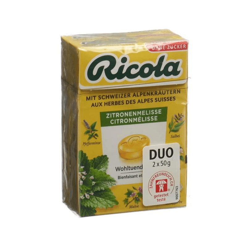 Ricola Zitronenmelisse Bonbons ohne Zucker mit Stevia (2x50g)
