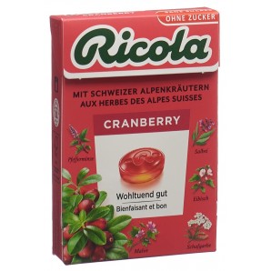 Ricola Cranberry Bonbons ohne Zucker mit Stevia (50g)