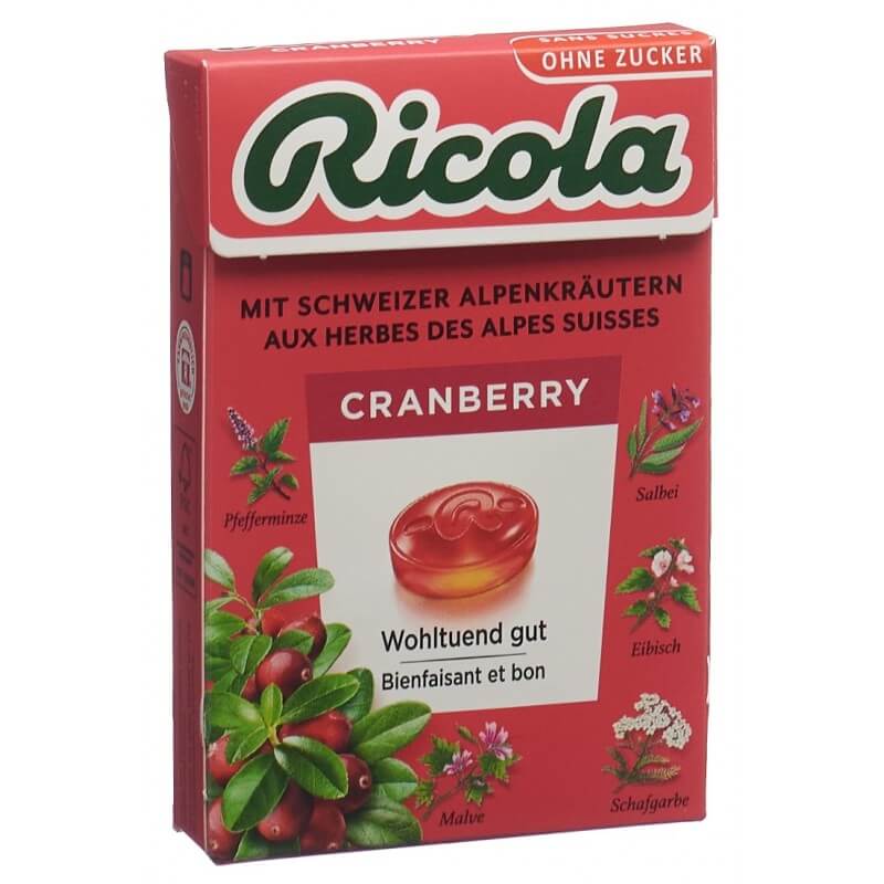 Ricola Cranberry Bonbons ohne Zucker mit Stevia (50g)