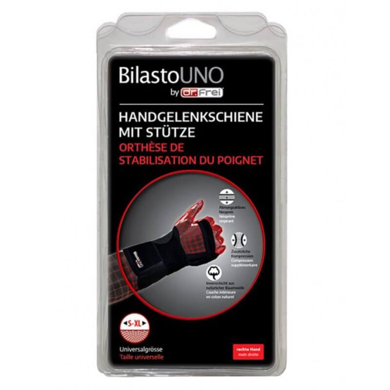 Bilasto Uno Handgelenkschiene rechts mit Stütze und Velcro S-XL (1 Stk)