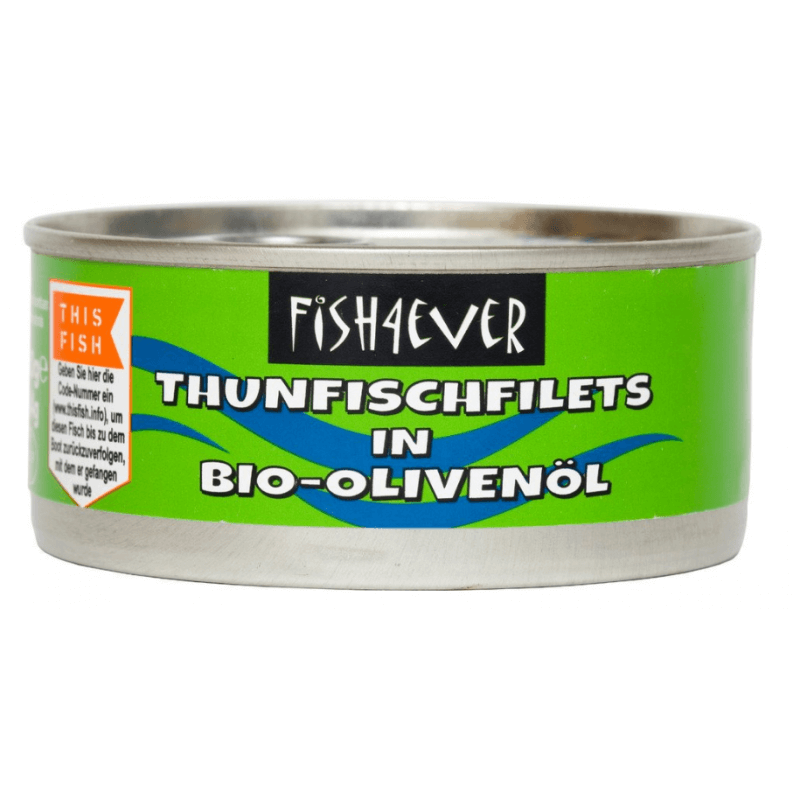 FISH4EVER Thunfischfilets in Bio-Olivenöl (160g)
