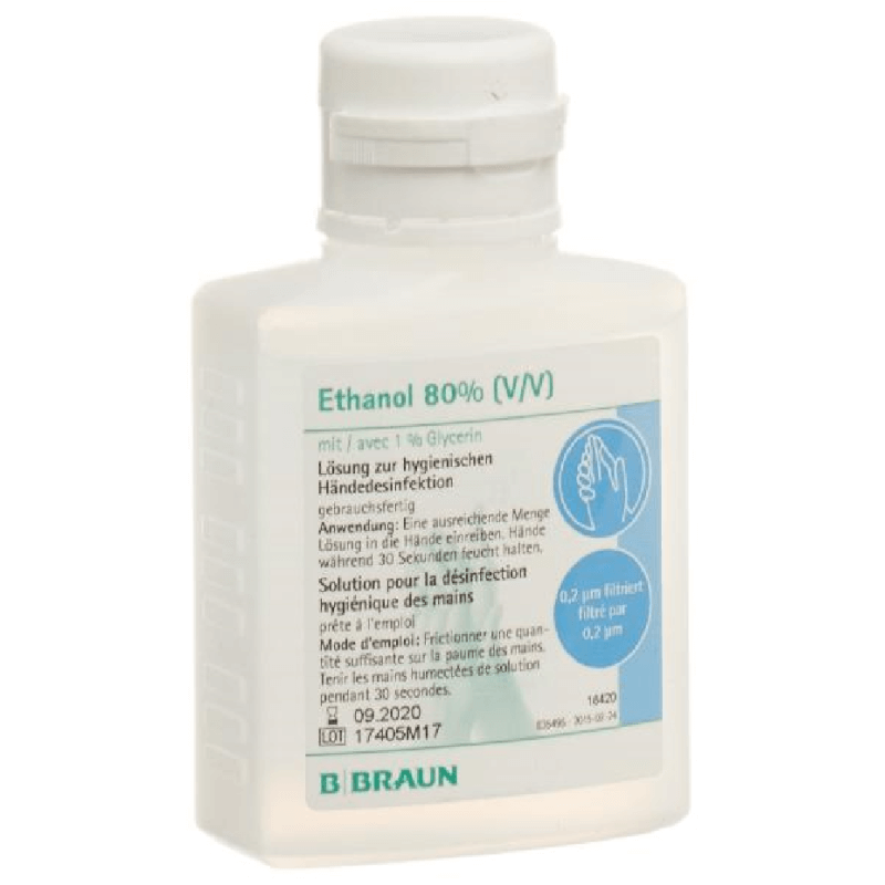 BRAUN Ethanol 80% mit 1% Glycerin Ovalflasche (100ml)