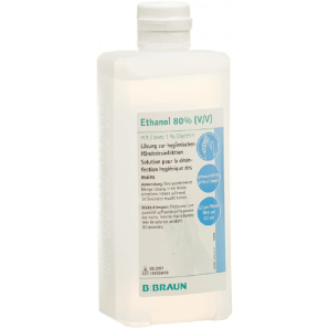 BRAUN Ethanol 80% mit 1% Glycerin Ovalflasche (1000ml)