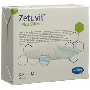 ZETUVIT Plus Silicone 12.5x12.5cm (10 Stk)