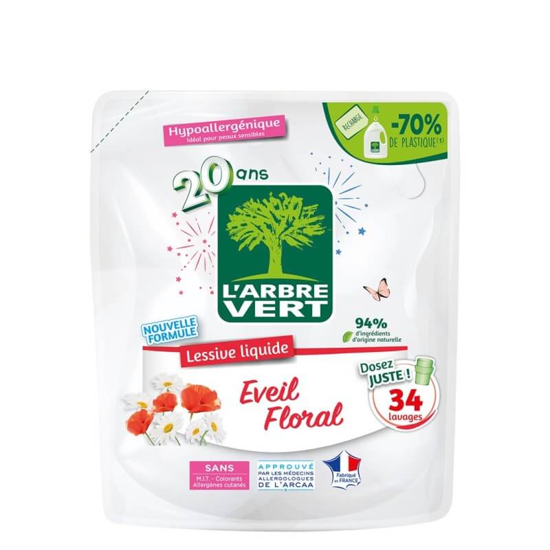 L'ARBRE VERT - Lessive liquide - Au savon végétal - 33 lavages