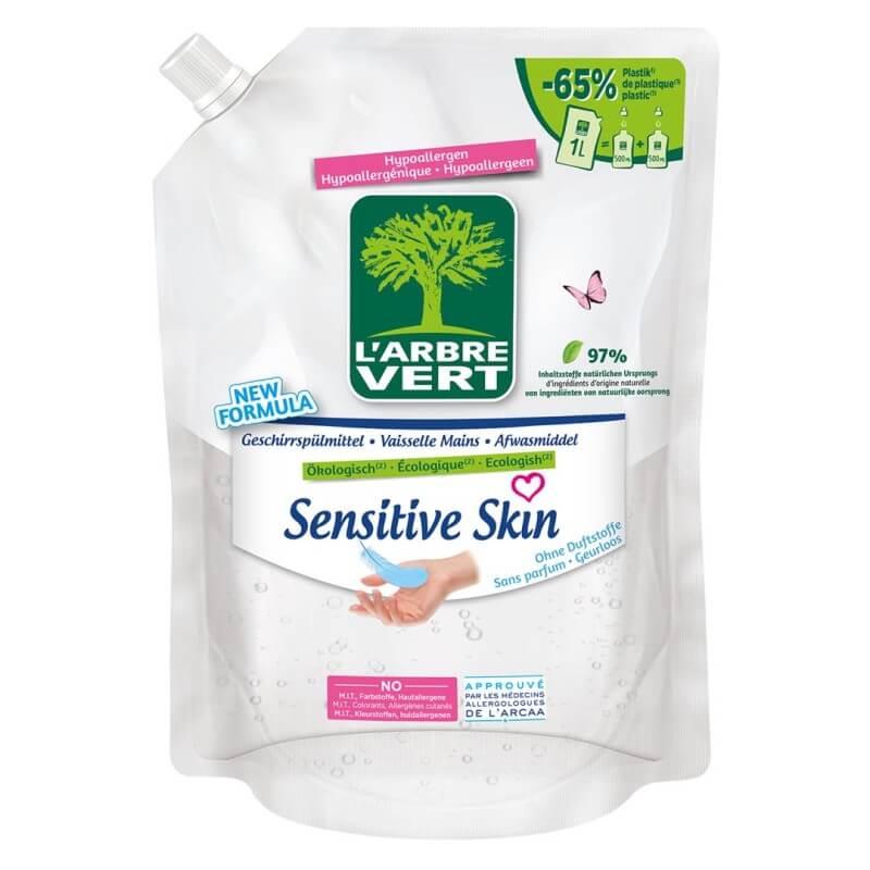 L'ARBRE VERT Geschirrspülmittel Refill Sensitive Skin (1lt)