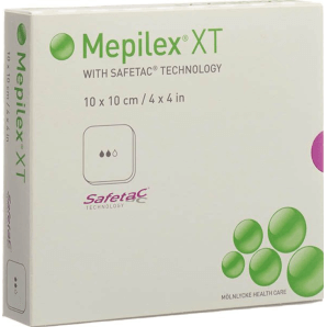 Mepilex XT Safetac steril 10x10cm (5 Stk)