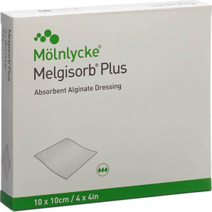 Melgisorb Plus Alginatverband 10x10cm (10 Stk)
