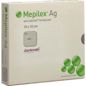 Mepilex Ag Schaumverband 10x10cm (5 Stk)