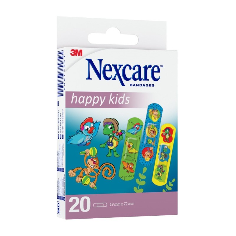 3M Nexcare Kinderpflaster Happy Kids 1.9x7.2cm (20 Stk)