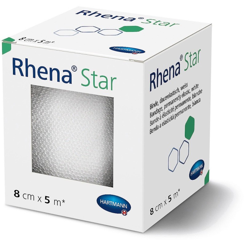Rhena Star Elastische Binde 8cmx5m weiss (1 Stk)