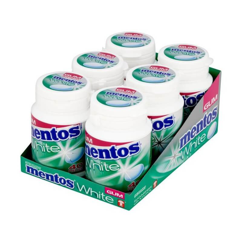Mentos White - Green Mint Gum (6x75g)