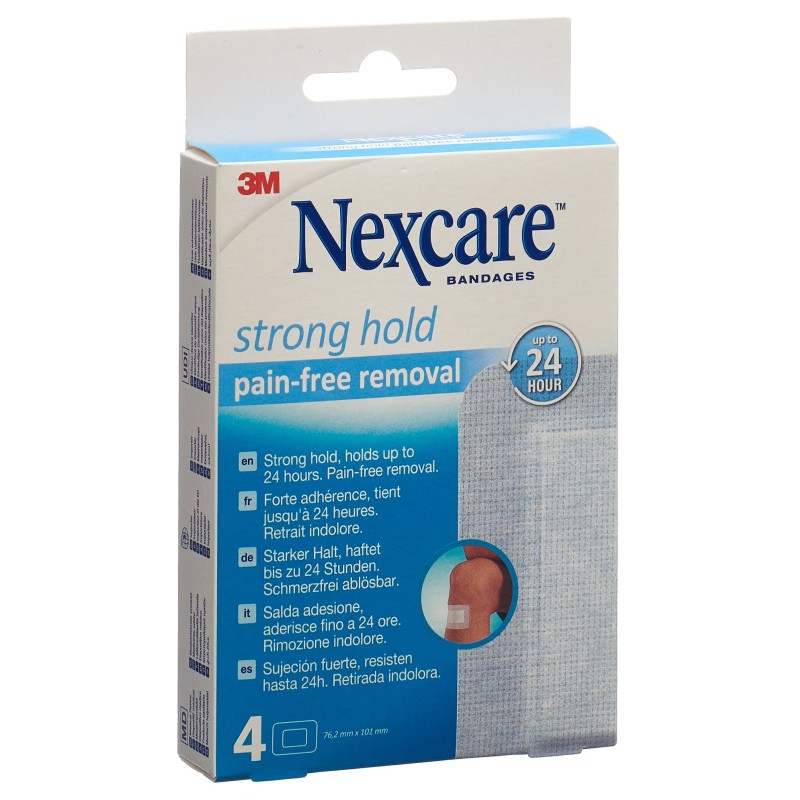 3M Nexcare Strong Hold Pads Pain Free Removal 76.2 x 101mm (4 Stk)