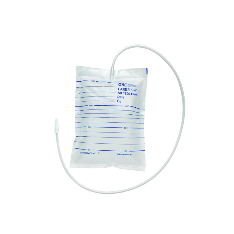 GHC Urinbeutel CAREFLOW 1.5l 90cm unsteril ohne Ablauf (10Stk)
