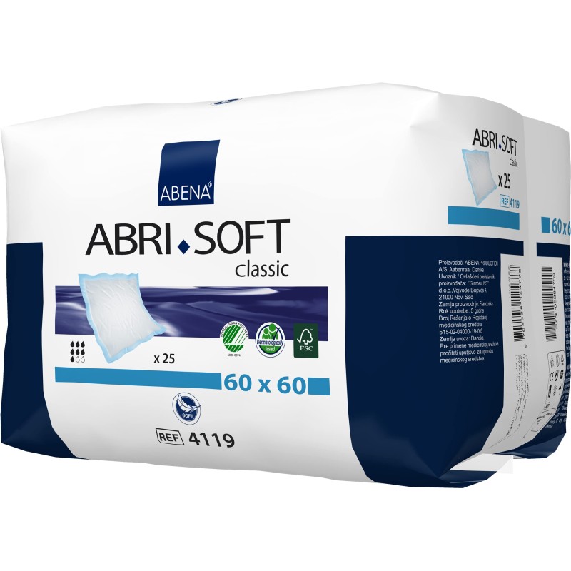 ABENA Abri Soft Classic Krankenunterlagen 60x60cm (25 Stk)