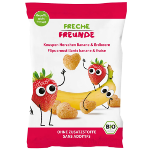 FRECHE FREUNDE Knabberspass Knusper-Herzchen Banane & Erdbeere (30g )