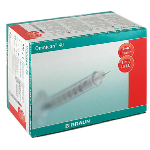 BRAUN OMNICAN 40 Insulin U-40 1ml 0.3x8mm (100 Stk)